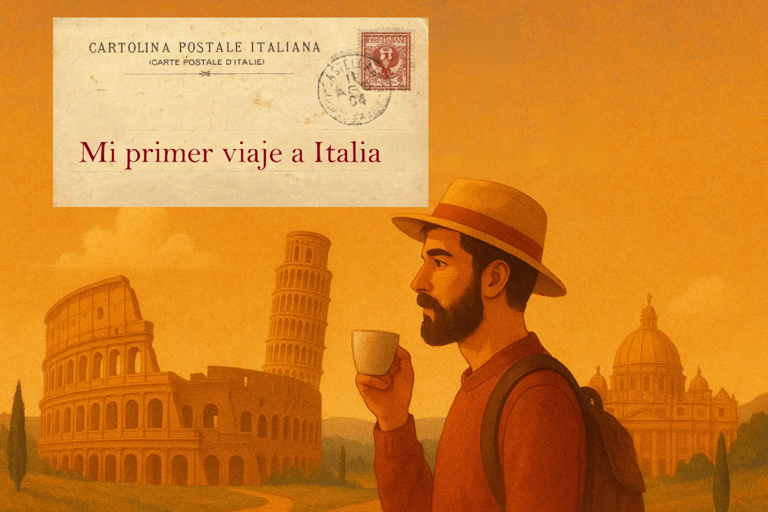 Mi primer viaje a italia Cartolina Mi Primer viaje a Italia
